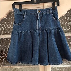 Vintage Denim Flared Skirt Bonjour 14 Jean skirt